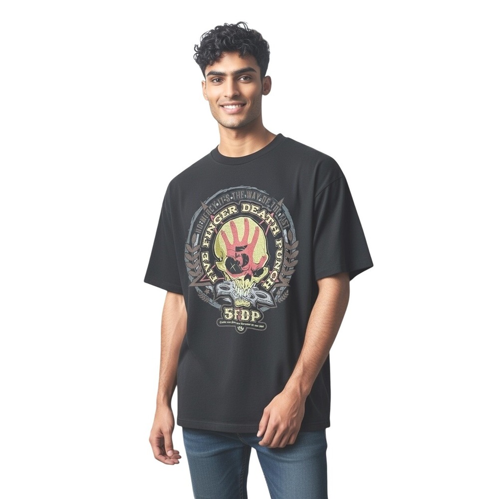 Five Finger Death Punch Tee Mens Decade of Destruction Graphic Band‎ Shirt